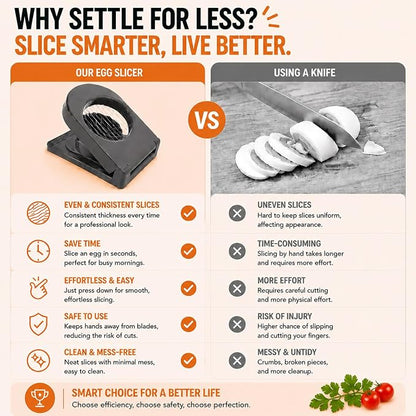 FANTEXY Egg Slicer for Hard Boiled Eggs,Hard Boiled Egg Slicer With Stainless Steel Wires,Eggs Cutter,Fruit Cutter for Strawberries,Kiwis and Grapes,Soft Cheese,Easy to Clean and Store(Gray)
