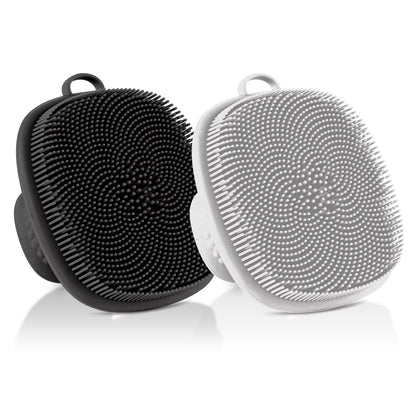 VWMYQ Face Scrubber, Silicone Face Scrubber for Men Facial Cleansing Brush Silicone Face Wash Brush Manual Waterproof Cleansing Skin Care Face Brushes for Exfoliating- Black