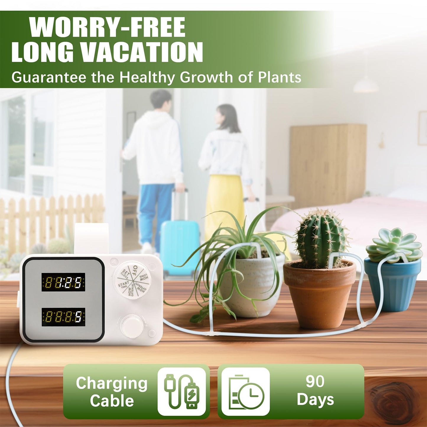 Indoor Plant Watering System,Automatic Plant Waterer, Drip Irrigation Kits Vacation Plant Watering Devices, Automatic Watering System for Potted Plants with15 Potted Watering Timer