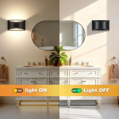 8 Pack Black Modern LED Wall Sconces, 3000K Warm White Hardwired Interior Wall Lights Up and Down Wall Mount Light for Bedroom,Living Room,Hallway(with G9 Bulbs)