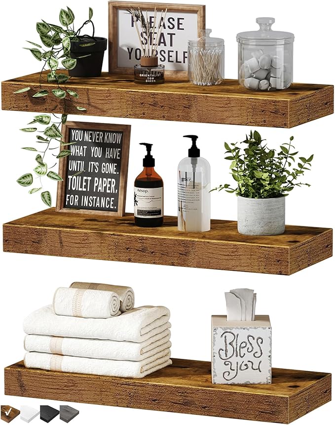 QEEIG Floating Shelves for Wall Bathroom Shelf Bedroom Kitchen Living Room