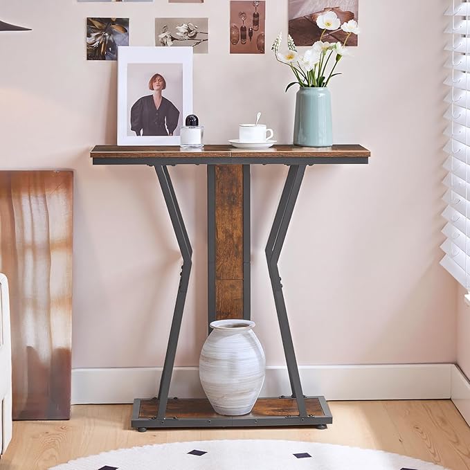 HOOBRO Narrow Console Table, 29.5" Small Entryway Table