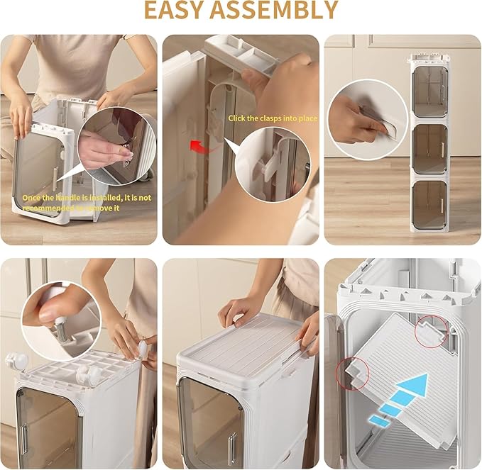 3-Tier Tall Narrow Storage Cabinet, Slim Bathroom Storage Cabinet