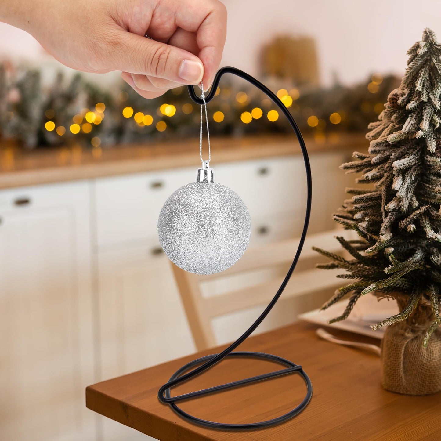 Abom 9in Ornament Display Stand, 3 Pack Black Tabletop Ornament Hanger for Glass Globe, Air Plant Terrarium Holder, Witch Ball, Daily Decoration & Wedding Decor