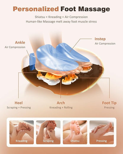 KNQZE Foot Massager Machine with Heat, Shiatsu Deep Kneading Foot Massager with Remote, Compression, Multi-Massage Modes, Auto-Off Timers, Valentines Day Gifts for Women Men