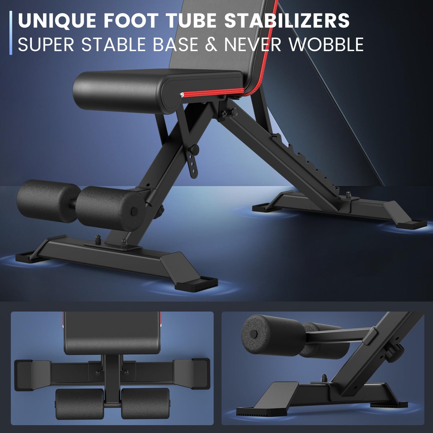 PASYOU Adjustable Weight Bench Full Body Workout Multi-Purpose Foldable Incline Decline Exercise Workout Bench for Home Gym