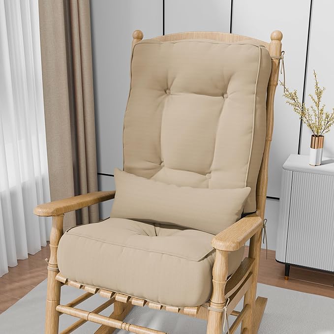 Rocking Chair Cushions with Pillow, Waterproof and Fade-Resistant Thicken