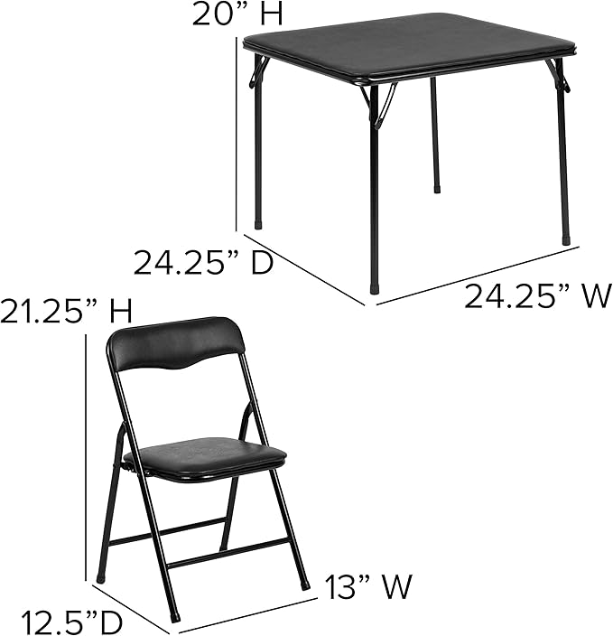 Flash Furniture Mindy Kids 3-Piece Folding Table and Chairs Set