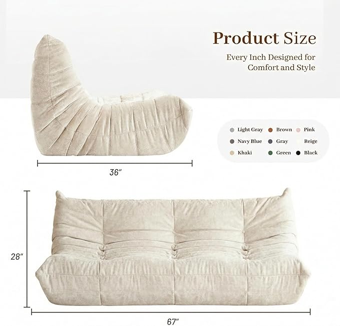 Bean Bag Chair, 3 Seater Fireside Chair, Giant Bean Bag Chairs