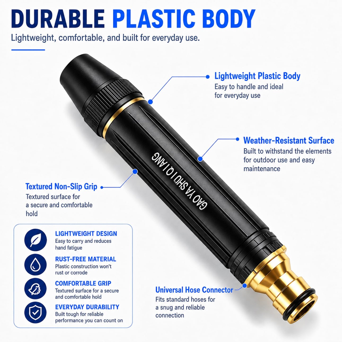 2026 New Jet Nozzle Power Washer for Garden Hose,Garden Hose Nozzle High Pressure Powerful Cleaning Spray Evenly,High Pressure Hose Nozzle for Car Washing