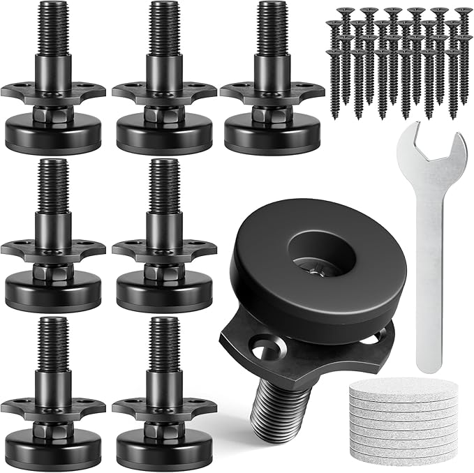 MROCO Adjustable Leveling Feet, 3/8"-16 Thread T-Nut Kit Furniture Levelers