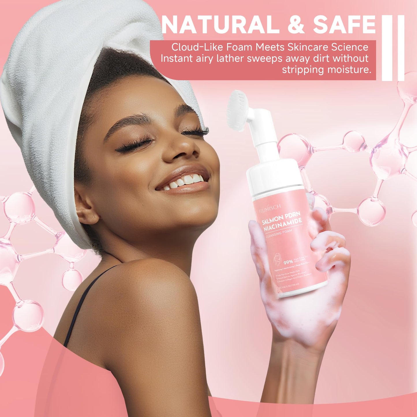 Turmeric Kojic Acid Facial Cleanser, Brightening Foaming Face Wash with Soft Massage Heads, Kojic Acid Cleanser Exfoliating, Turmeric Cleansing for Dark Spots 4.23 oz