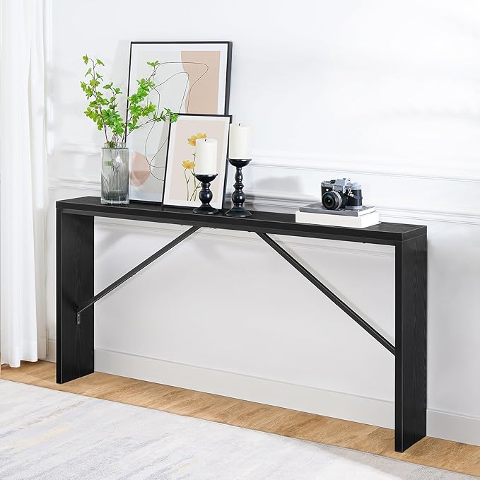 MAHANCRIS Console Table, 62.2" Long Sofa Table Behind Couch, Narrow Entryway