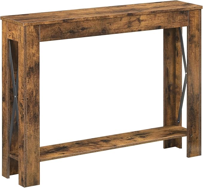 YATINEY Farmhouse Console Table, 39.4'' Small Narrow Entryway Table, Wood Couch
