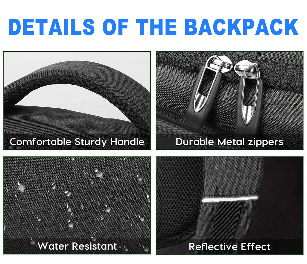 YAMTION School Backpack for Men Women Teen Boys,Bookbag Laptop Backpack with USB Port and Headphone Jack Water Resistant College SchoolBag for School Business Travel