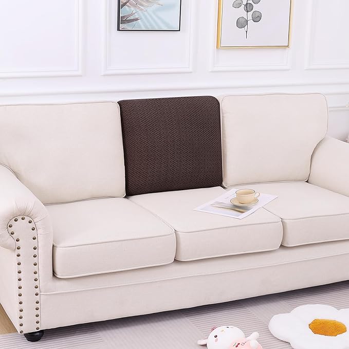 Smiry Waterproof Couch Cushion Covers, Stretch Jacquard Thick Sofa Cushion