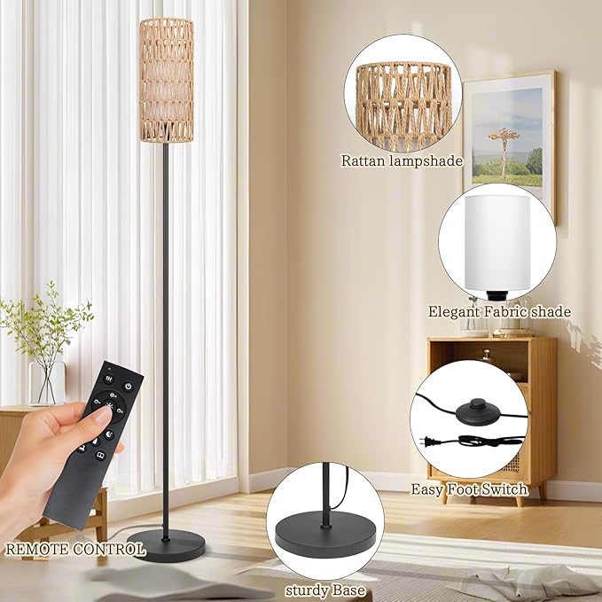 Ruiever Floor Lamp for Living Room, Farmhouse Floor lamp, Modern Standing lamp