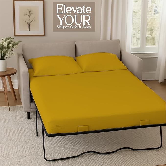 Sleeper Sofa Bed Sheet, 100% Cotton 400 Thread Count, 4 Piece Set, Deep Pocket