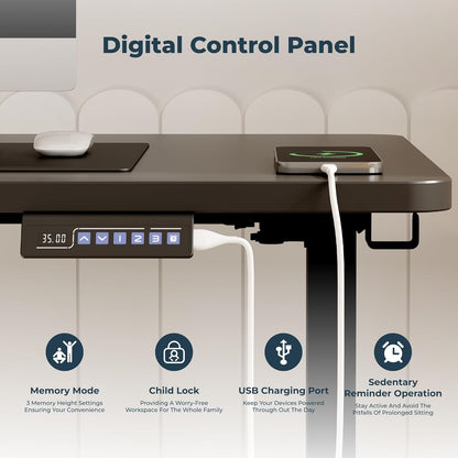 Adjustable Standing Desk, Large 79x31 Inches Standing Desk with Cable Management, Height Adjustable Home Office Computer Desk with Memory Preset&Charging USB Port&Sedentary Reminder