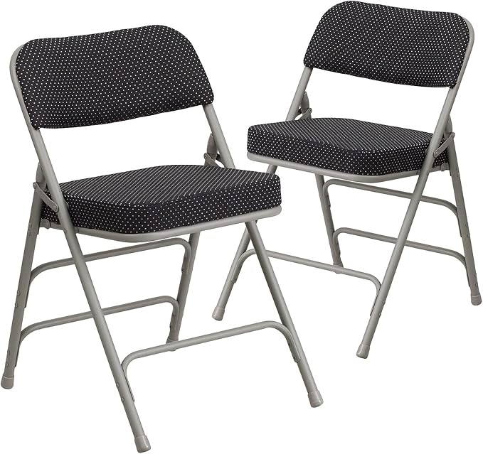Flash Furniture 2 Pack HERCULES Series Premium Curved Triple Braced & Double
