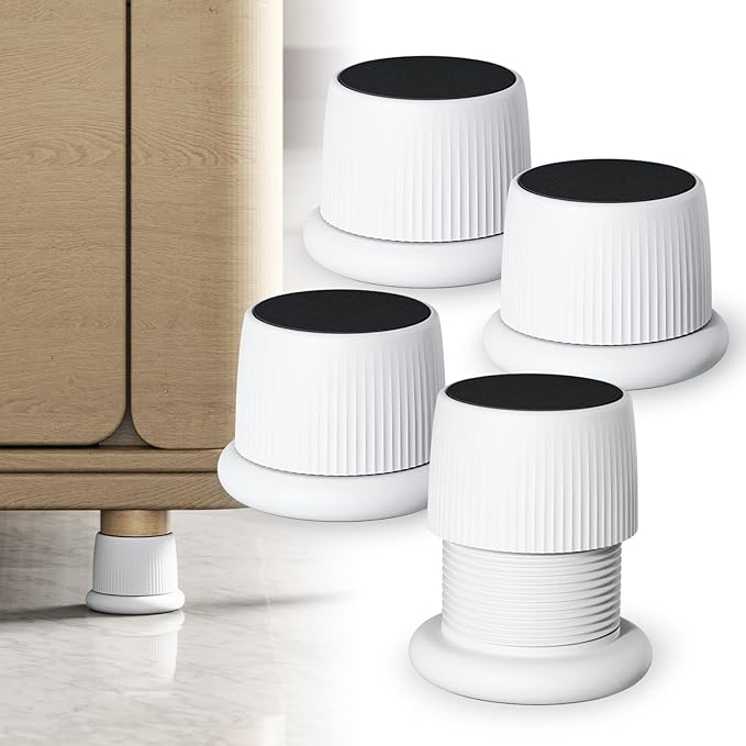 Adjustable Furniture Bed Risers, 1.6-2.6 inch Bed Risers Black, Durable Plastic
