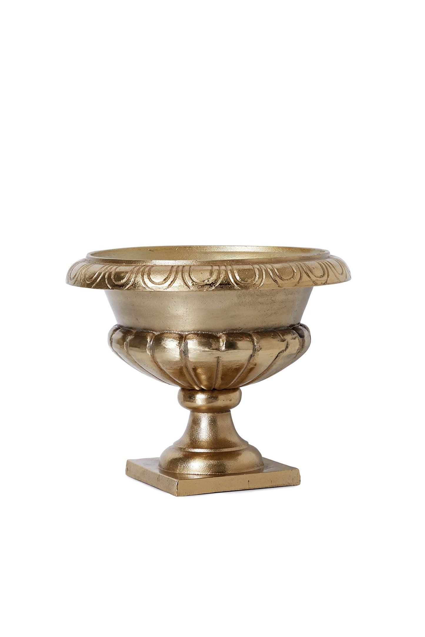Serene Spaces Living Gold-Plated Sorrento Flower Urn, Home Décor, Event Centerpieces, Wedding, Parties, Floral Arrangements, Indoor/Outdoor Urn Planter, Single