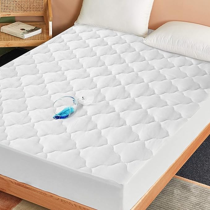 Short King RV Mattress Pad Waterproof Mattress Protector, Quilted RV Short King