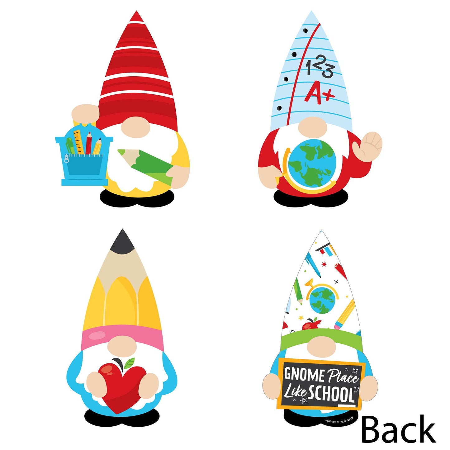 Big Dot of Happiness School Gnomes - Decorations DIY Teacher and Classroom Essentials - Set of 20