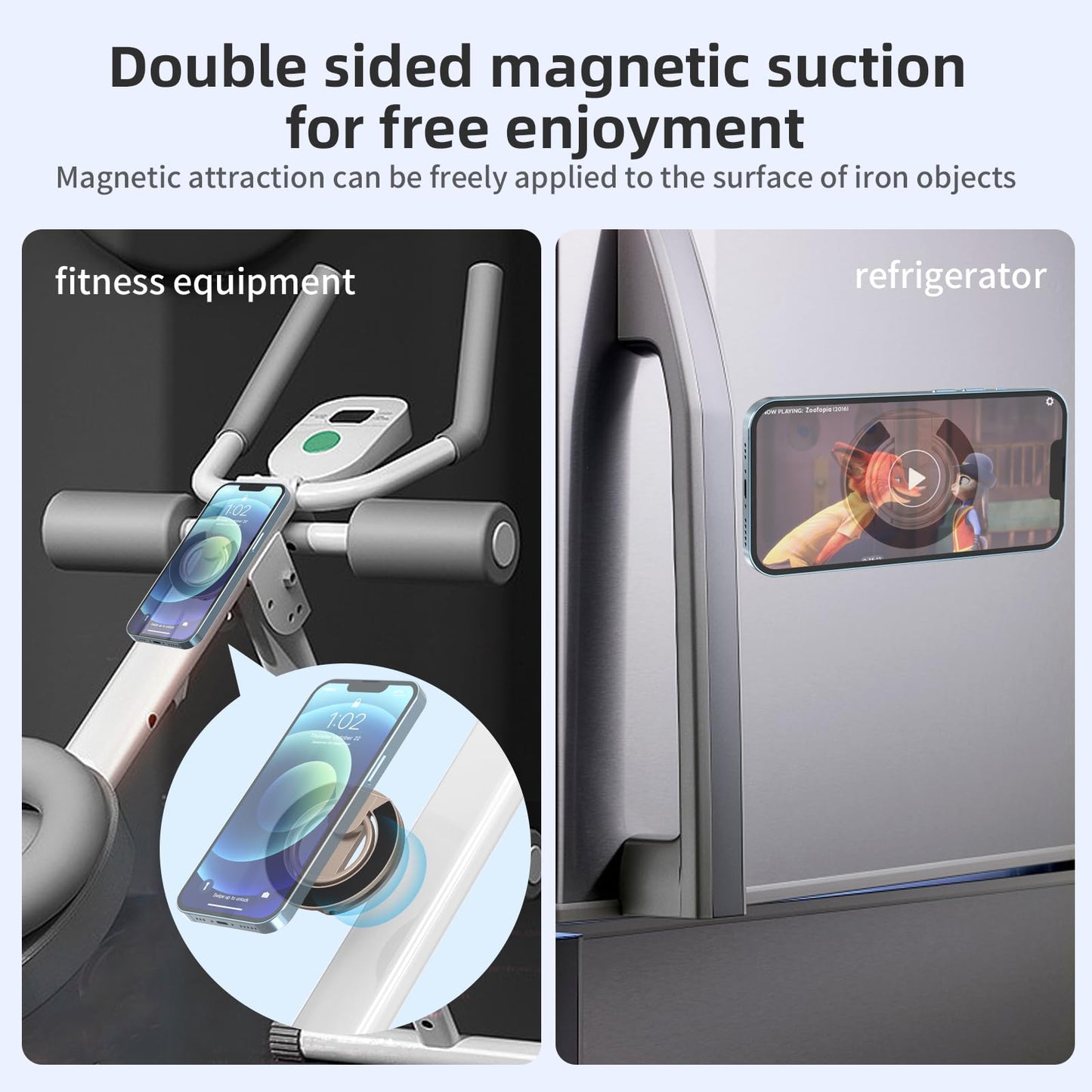 RESPECTED BRO-Magnetic-Phone-Ring-Holder with Dual Rings, Compatible with iPhone 17/16/15/14/13/12, Multifunctional Stand for Office, Gym, Kitchen & All Metal Surfaces, Finger Loop Grip (Desert Gold)