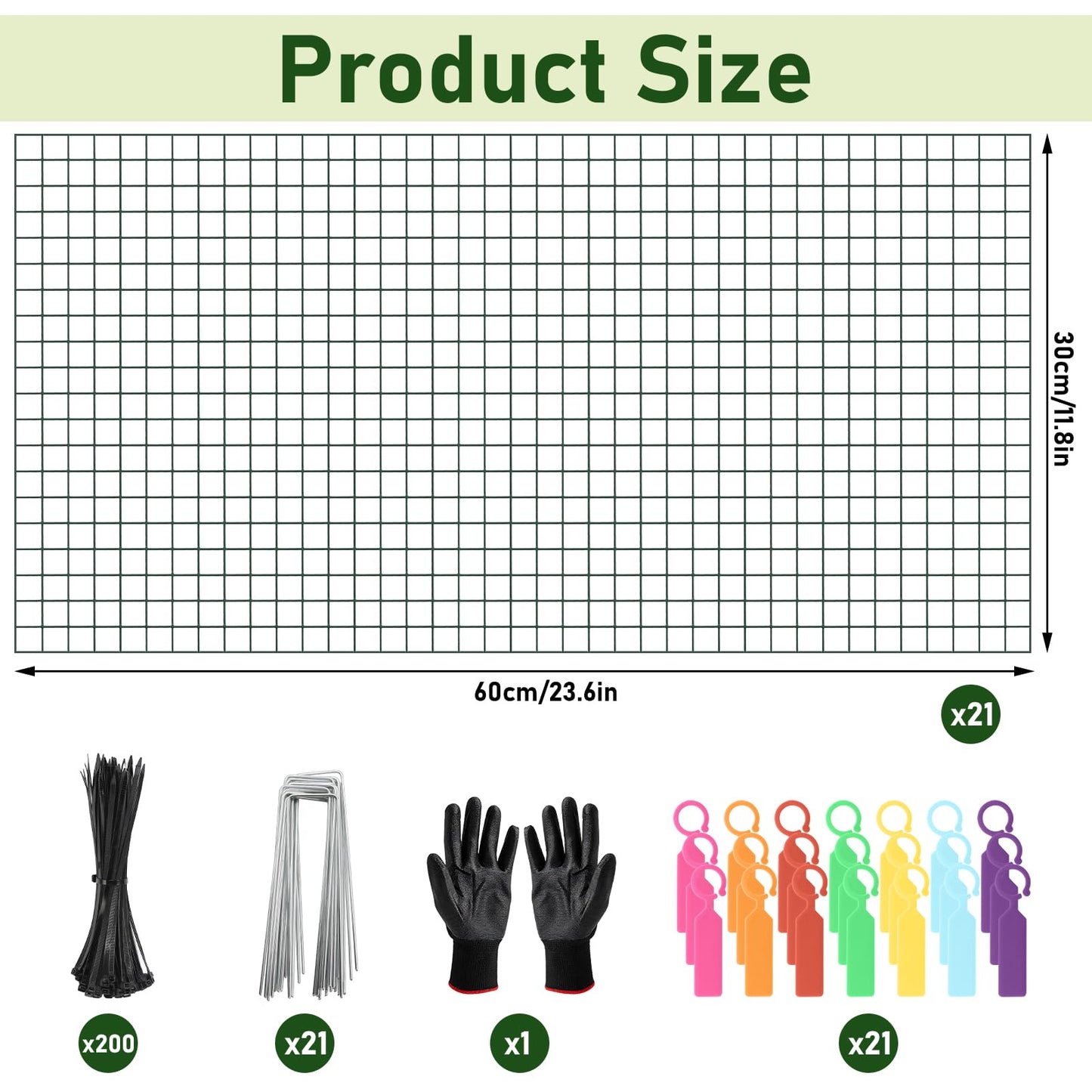 Soleeya 21Pcs 24"x 12" Plant Protectors from Animals, Wire Protectors for Plants, Plant Cages Chicken Wire Cloche with Ground Stakes and Nylon Ties for Garden Flower Vegetables (7 Set)