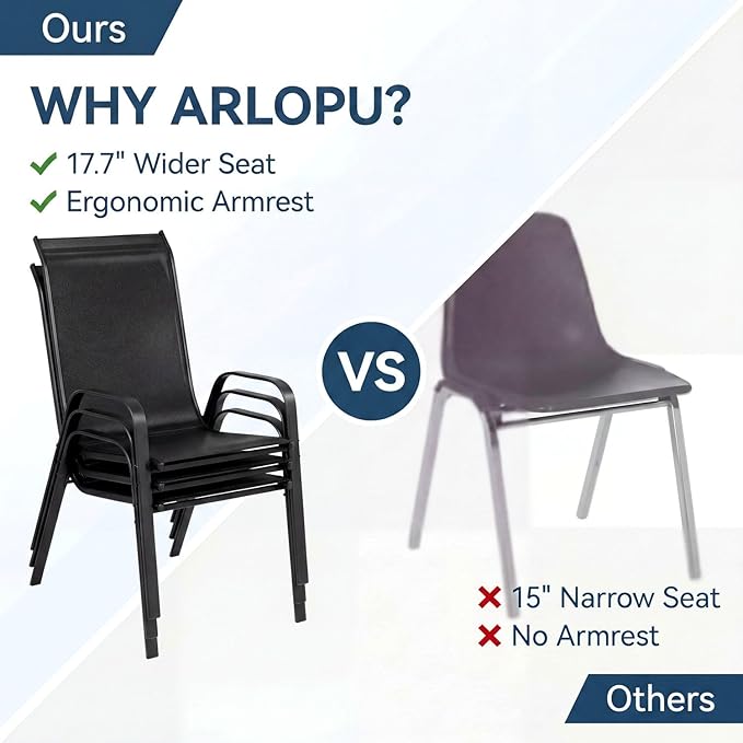 Arlopu 5 Piece Outdoor Patio Dining Set, Porch Furniture