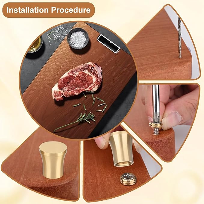 Brass Cutting Board Feet，Chopping Board Feet Set