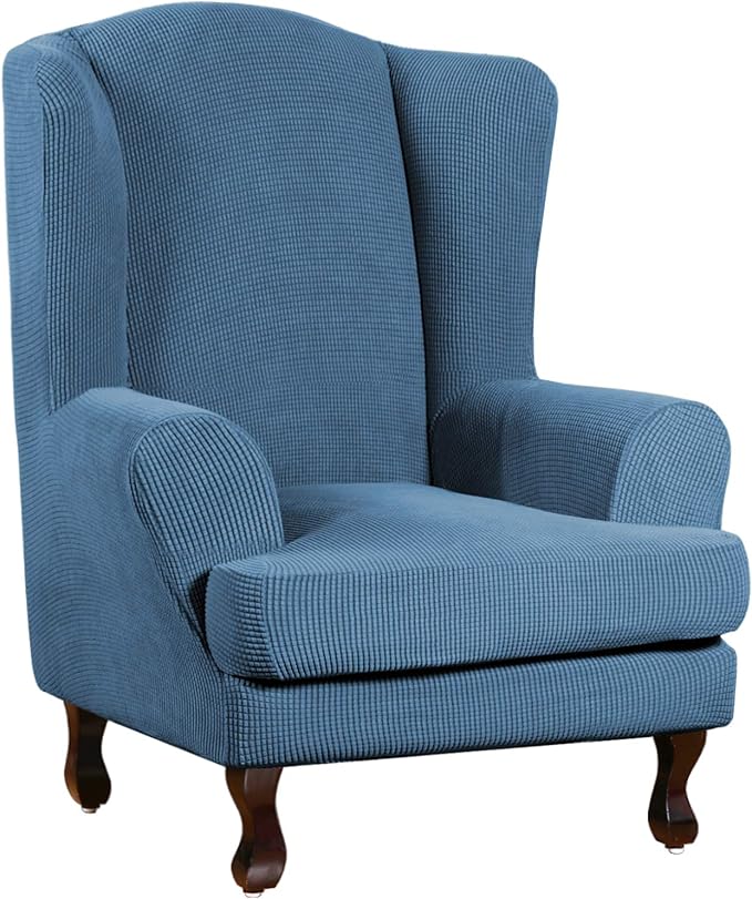 Turquoize Wingback Chair Covers 2 Piece Wing Chair Slipcover Stretch Slipcovers
