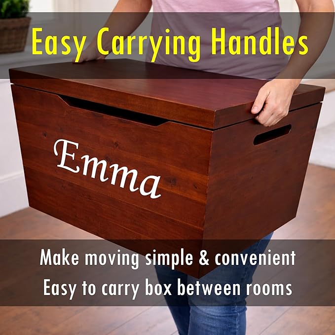Personalized Engraved Name, Fully Assembled, Solid Wood Storage Trunk