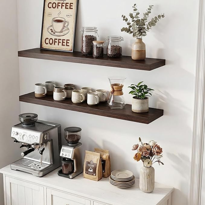 31.5in Floating Shelves for Wall, Wall Mounted Shelves for Decor Storage Set of