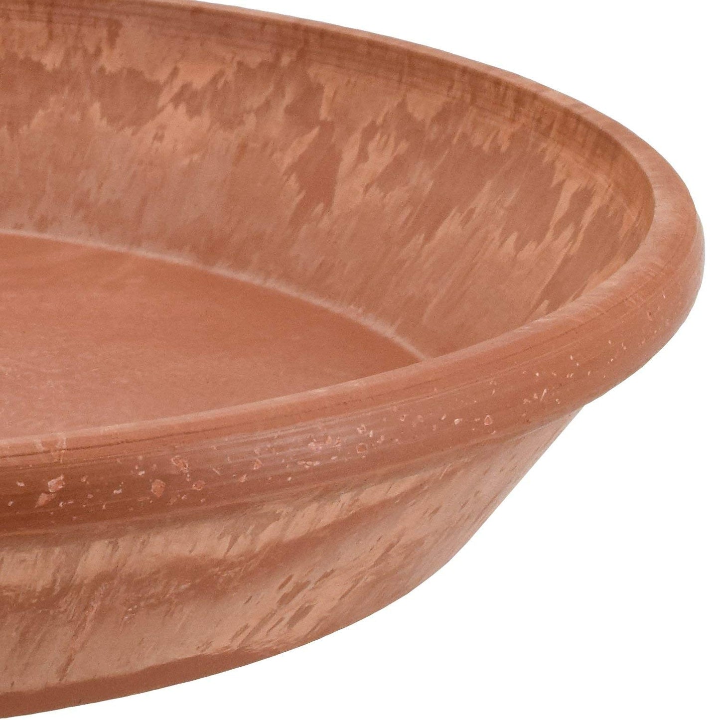 Arcadia Garden Products PSW Pot Collection AP30TCM 12-inch Plastic/Stone/Wood Composite Plant Saucer Drip Tray – No Drainage Hole (Drillable), Indoor/Outer Water Tray, Terra Cotta Marble Color
