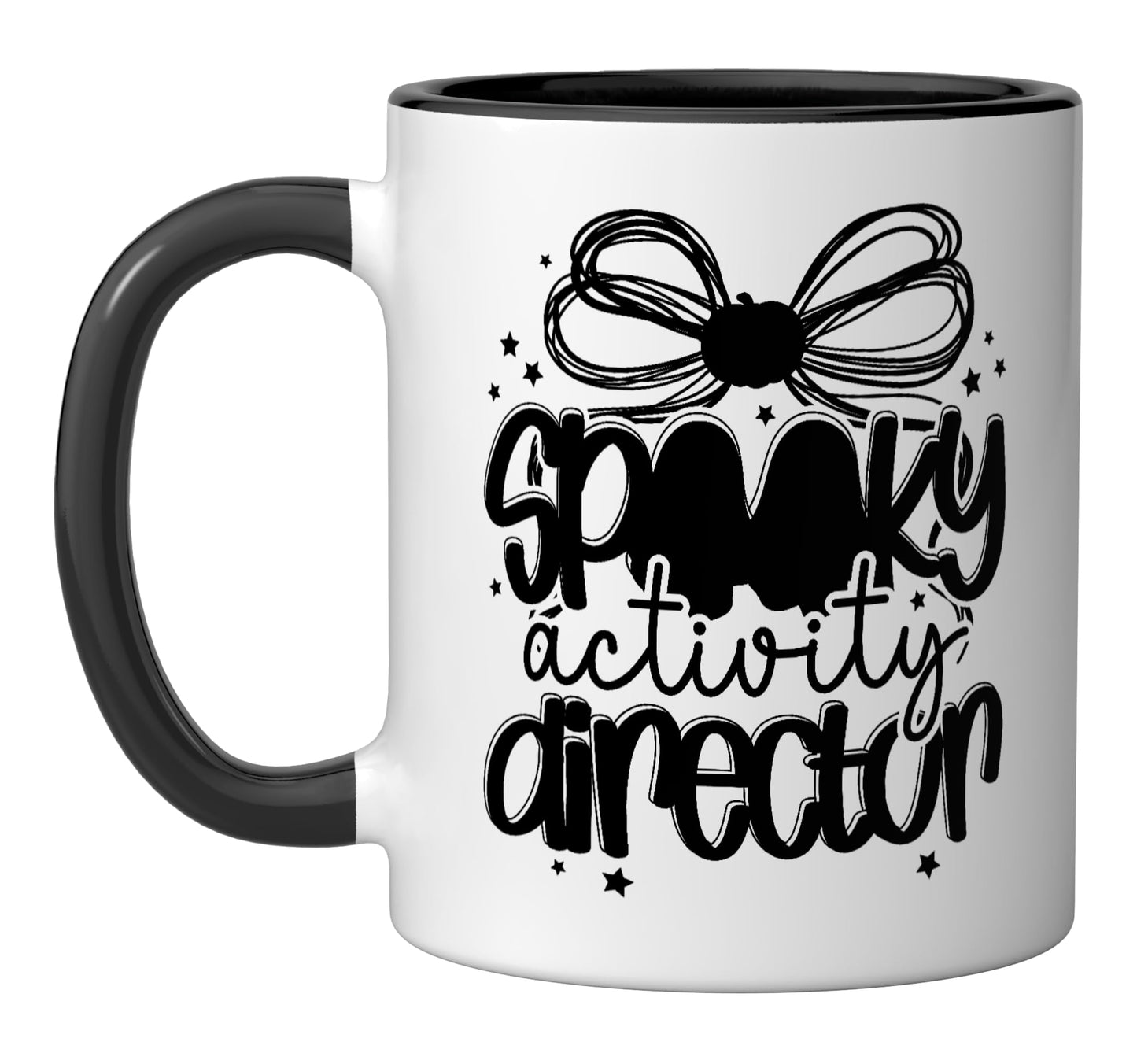 Spooky Activity Director Halloween Activity Coordinator Ceramic Mug, Black/White
