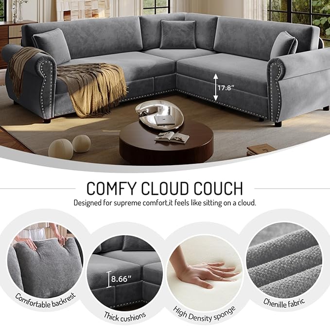 88.2" Sectional Sleeper Sofa
