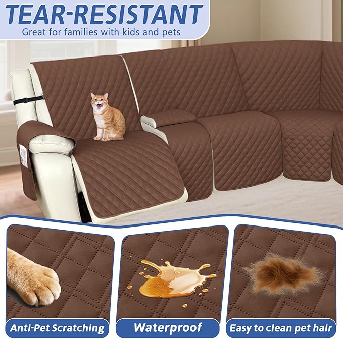 Arfntevss Recliner Sectional Couch Covers 1OO% Waterproof L Shape Sofa Cover