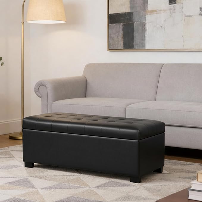 HomePop Large Tufted Storage Bench