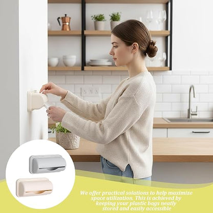 2 Pcs Trash Bag Dispenser,Trash Can Liner Dispenser For Bottom Of Can,Garbage Bag Dispenser For Inside Trash Can,Wall Mount Garbage Bag Dispenser Kitchen Bathroom Toilet Storage Organization