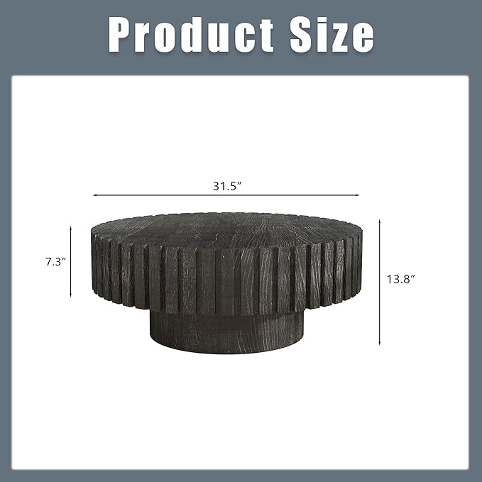 Modern Circular Coffee Table 31 in, Space-Saving Round Center Table