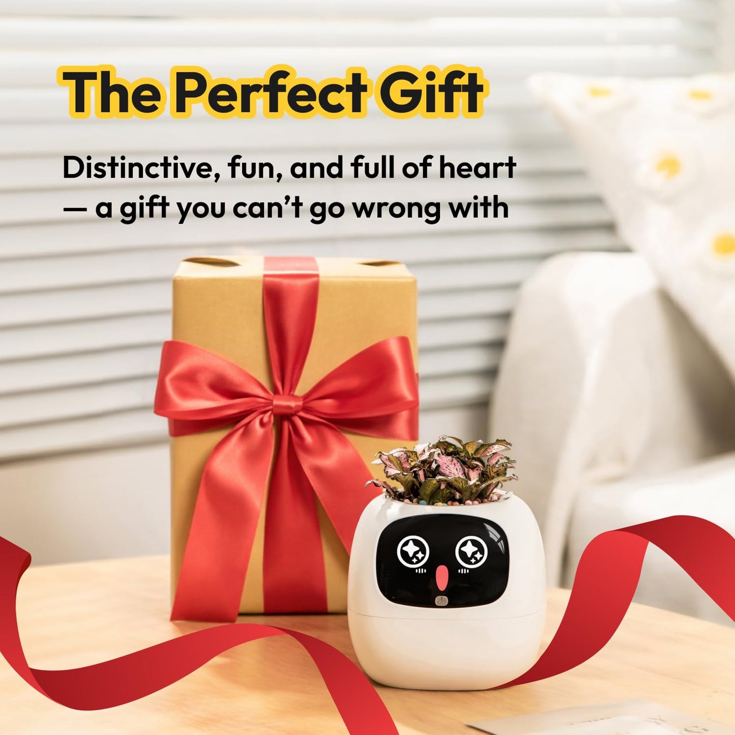 PLANTSIO Ivy Interactive AI Desk Companion, Smart Plant Pet with 100+ Expressions, Cute Indoor Planter for Office Decor, Unique Gift for Plant Lovers & Coworkers(Violet)