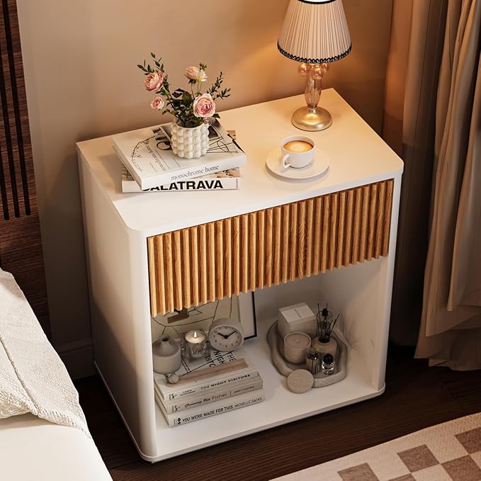 Modern Fluted Nightstand Set of 2