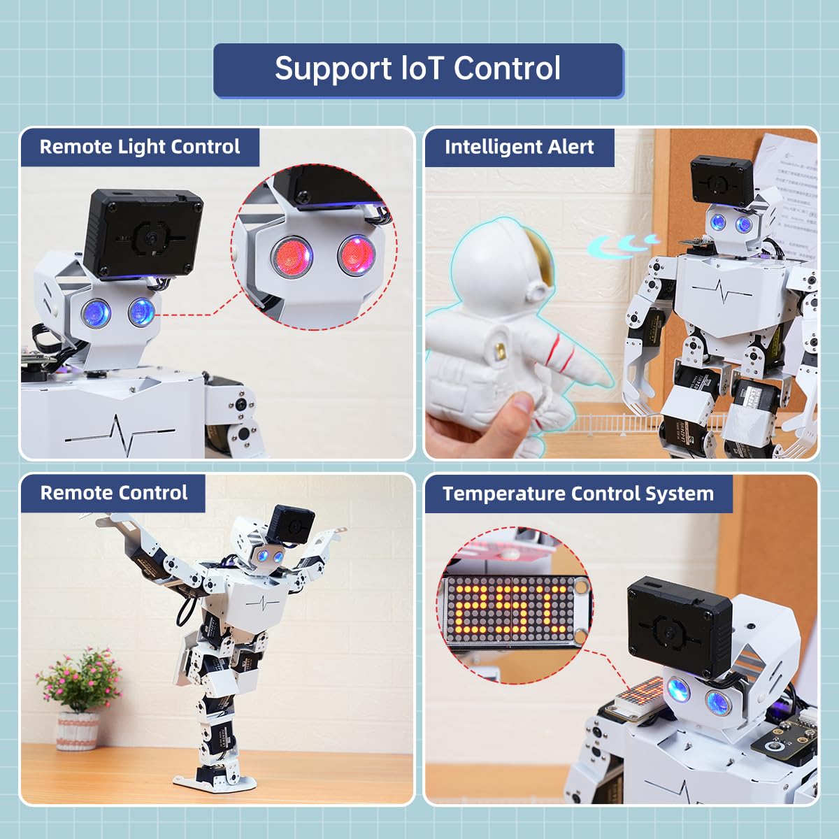 AI Vision & Voice Interaction Robot for Arduino Scratch Python Programming 17DOF Humanoid Robot Large AI Model STEM Project Education Voice Command Walking Dancing Self-Stand Up, Tonybot Ultimate kit