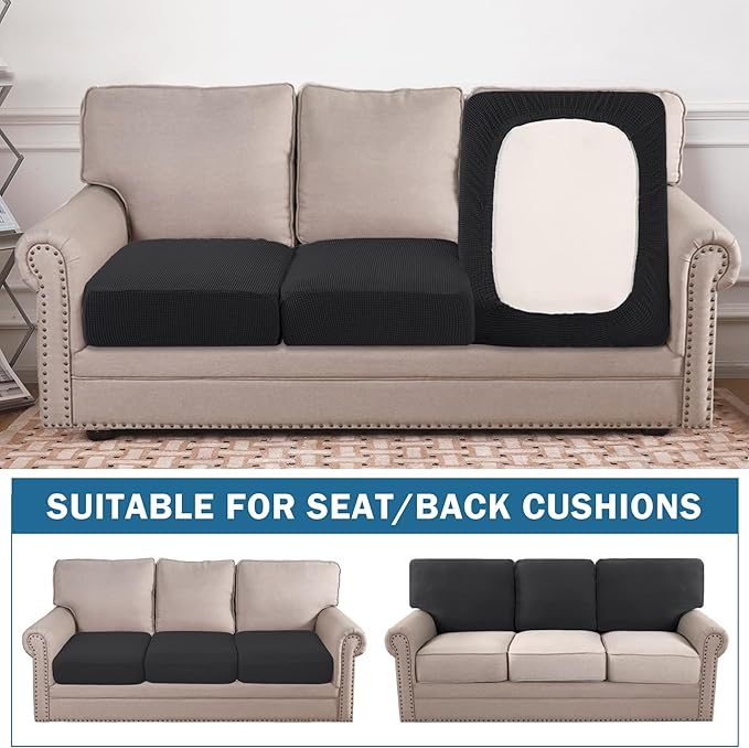 Water Repellent Couch Cushion Cover 3 Pieces Sofa Seat Cushion Covers, Stretch