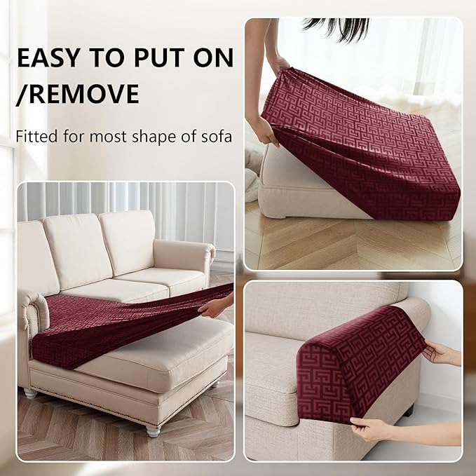 UNBBRRL 10 Pieces Stretch Sofa Cushion Covers