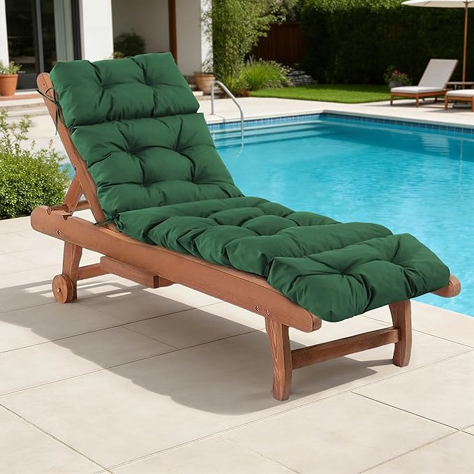 Chaise Lounge Cushions Outdoor, Waterproof & Fade Resistant Patio Lounge Chair