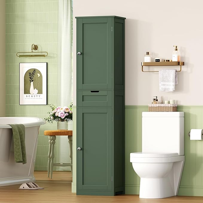 Iwell Tall Bathroom Storage Cabinet