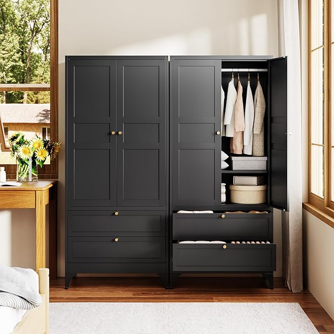 Letaya Metal Armoire Wardrobe Closet